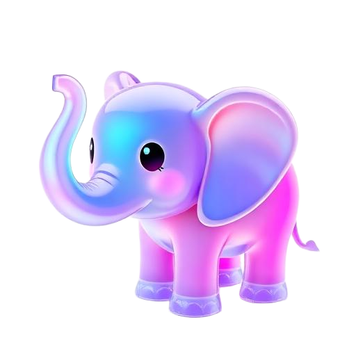 Emoji 3D animé Éléphant