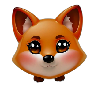 Emoji 3D animé Renard mignon