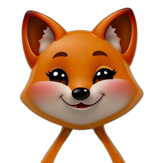 Emoji 3D animé Renard malin