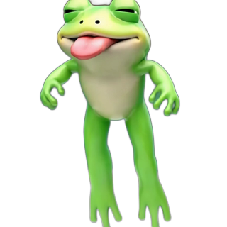 Emoji 3D animé Grenouille rieuse