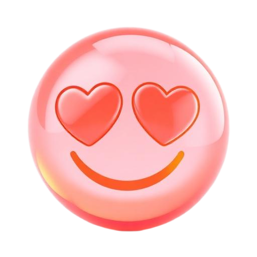 Emoji 3D animé Yeux en cœur
