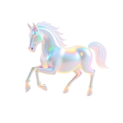 Emoji 3D animé Cheval