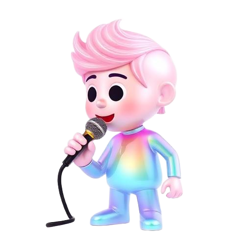 Emoji 3D animé Chanteur
