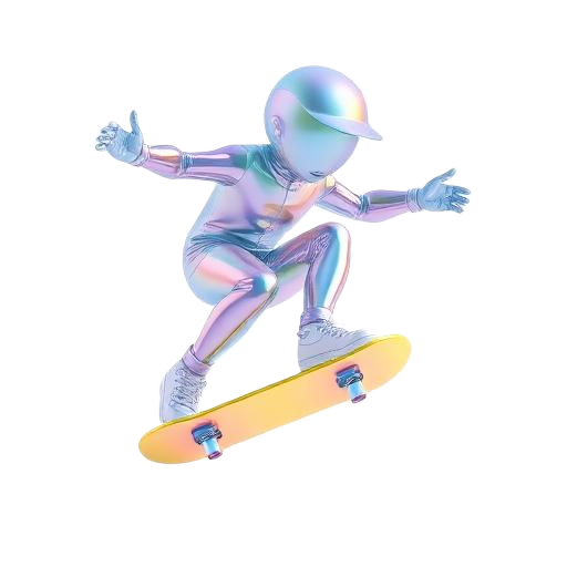 Emoji 3D animé Skateur