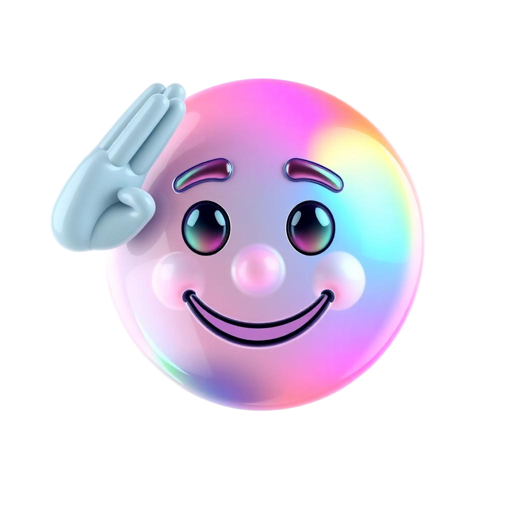 Emoji 3D animé Salut