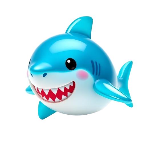 Emoji 3D animé Requin