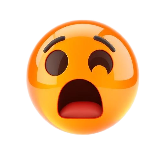 Emoji 3D animé Choqué