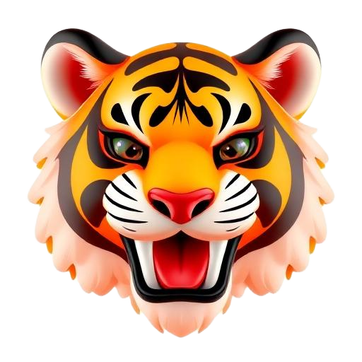 Emoji 3D animé Tigre