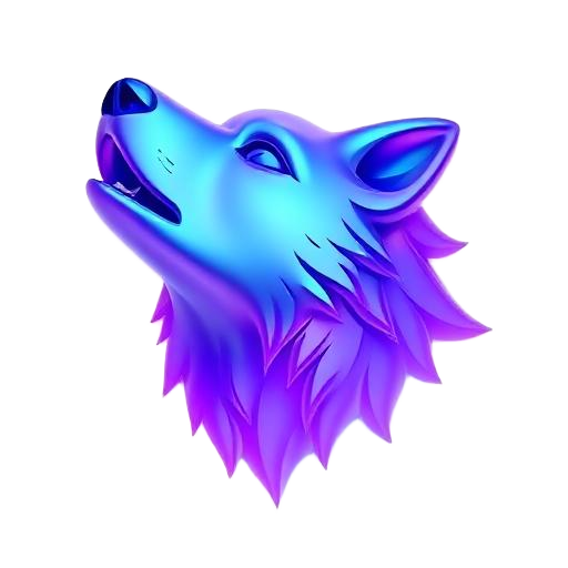 Emoji 3D animé Loup