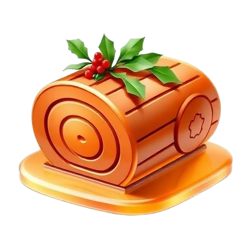 Emoji 3D animé Bûche de Noël