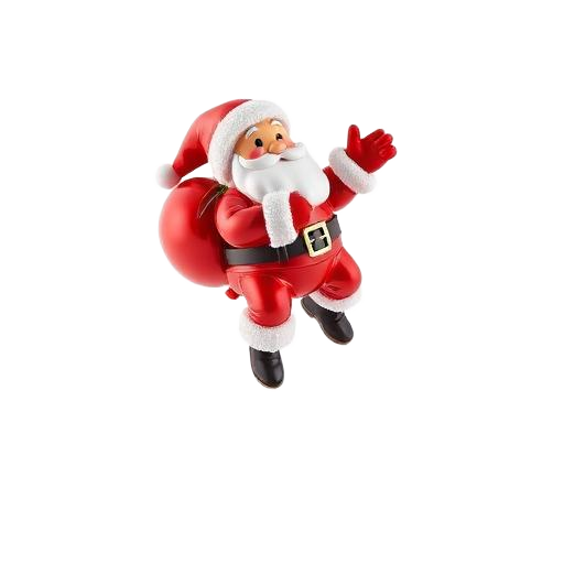Emoji 3D animé Père Noël jetpack