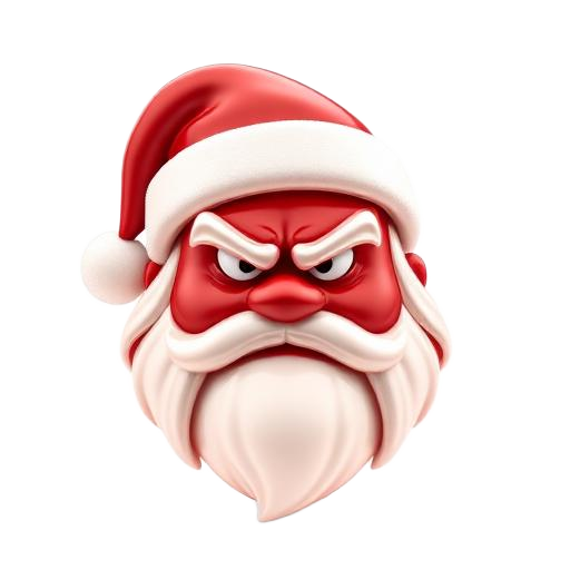 Emoji 3D animé Père Noël grognon