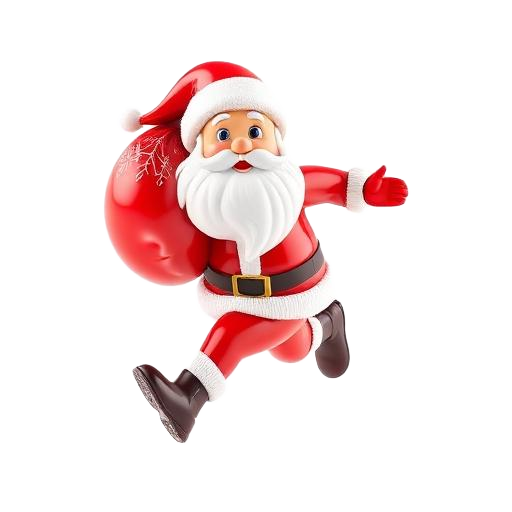 Emoji 3D animé Père Noël pressé