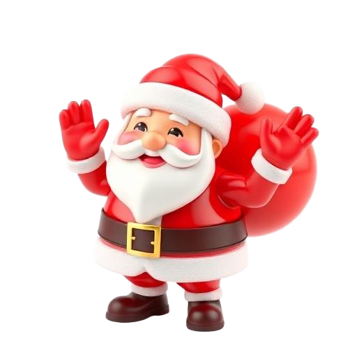 Emoji 3D animé Père Noël coucou