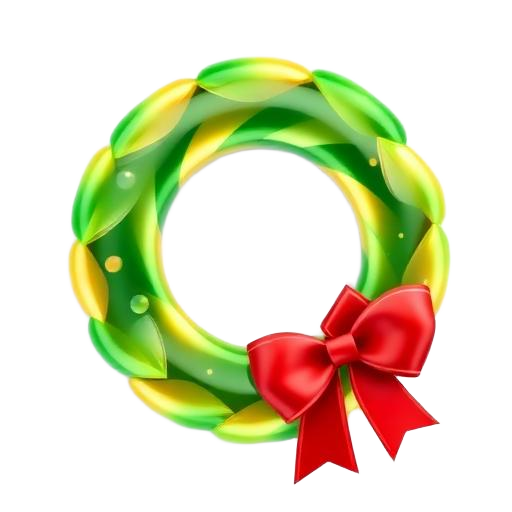 Emoji 3D animé Couronne de Noël
